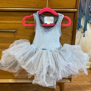 iloveplum plumNYC suede tutu size one grey silver